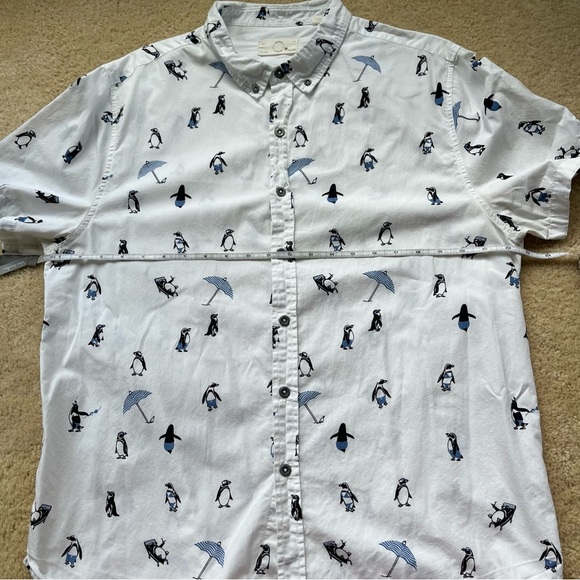 American Republic Men’s White Button Up Shirt w/ Penguins - Size XL - EUC - Picture 7 of 7